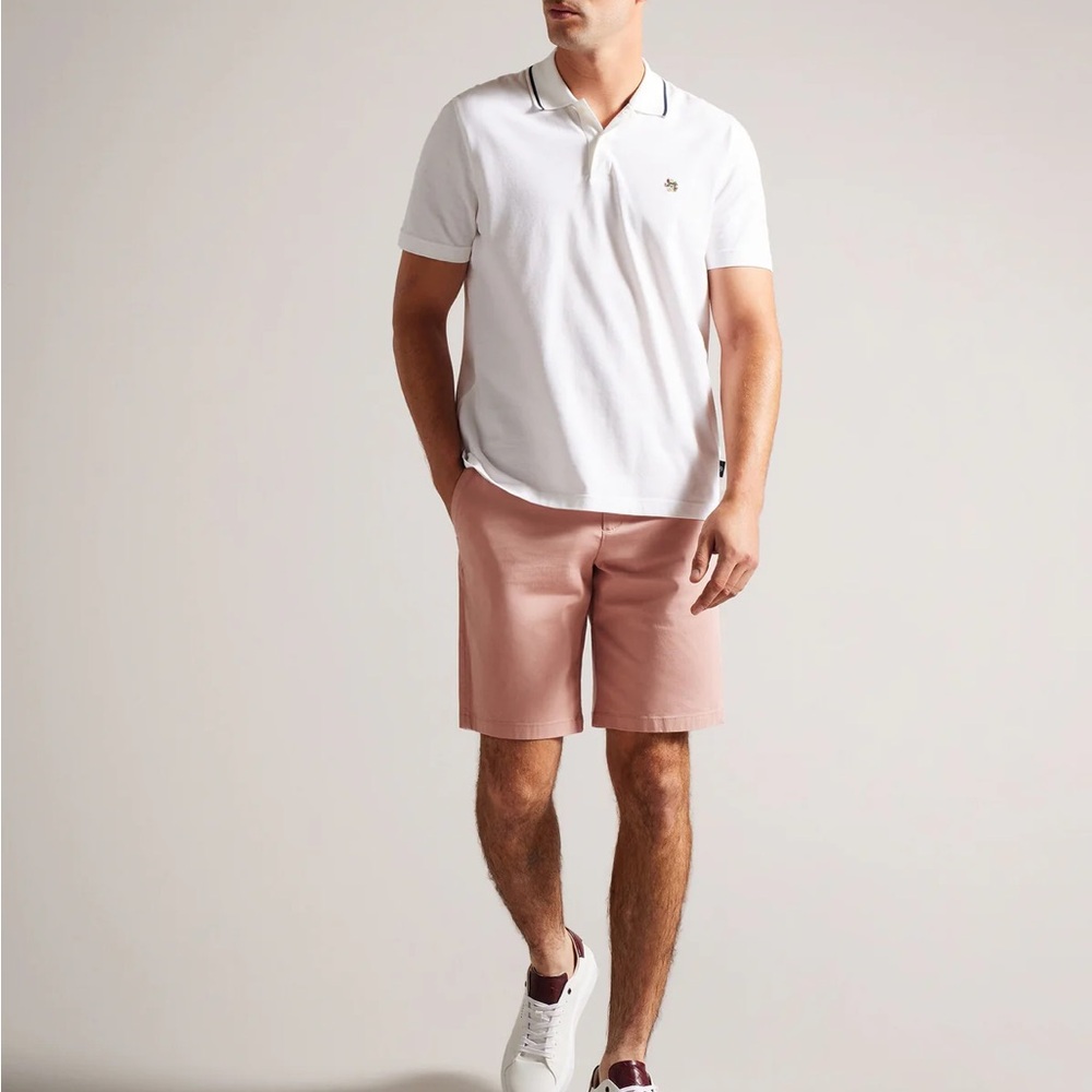 Ted Baker Light Pink Flat Front Shorts
